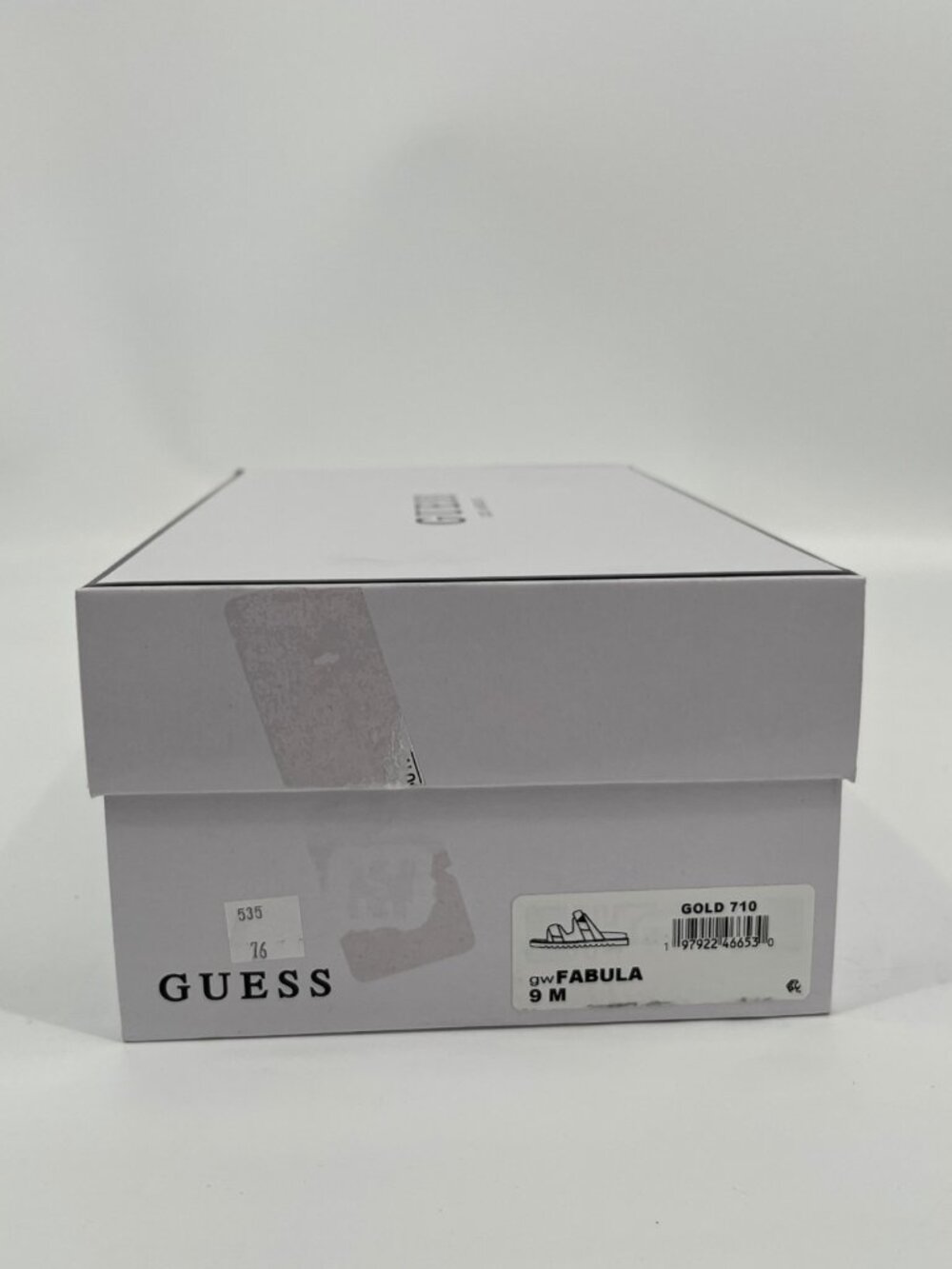 Guess Fabula Lug Sole Sandals Gold Size 9M Faux Leather Hook Loop Platform Slide - Picture 15 of 15